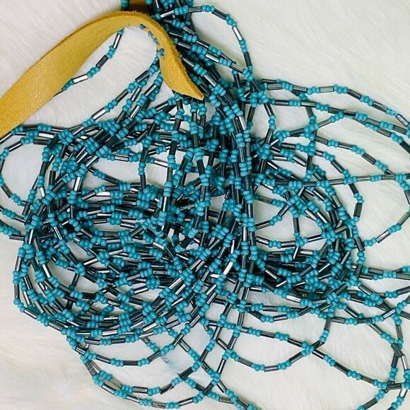 New Free Bird Peyote Stone Gemstones Sterling Silver Necklace Multi Layered - Picture 7 of 11